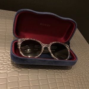 Gucci Round Glitter Cat Eye Sunglasses